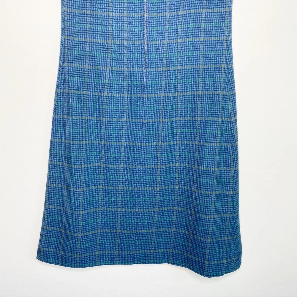 Pendleton Wool Plaid V-Neck Vintage Midi Dress Size L - Picture 11 of 12